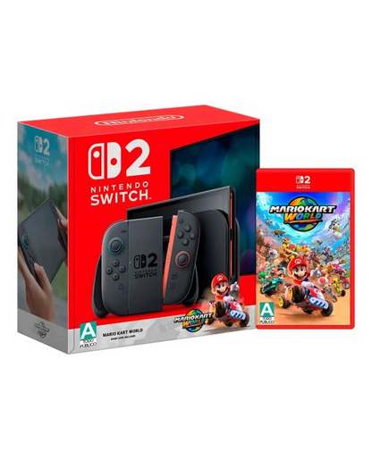 Consola Nintendo Switch 2 con Mario Kart World Fisico y Adaptador de corriente