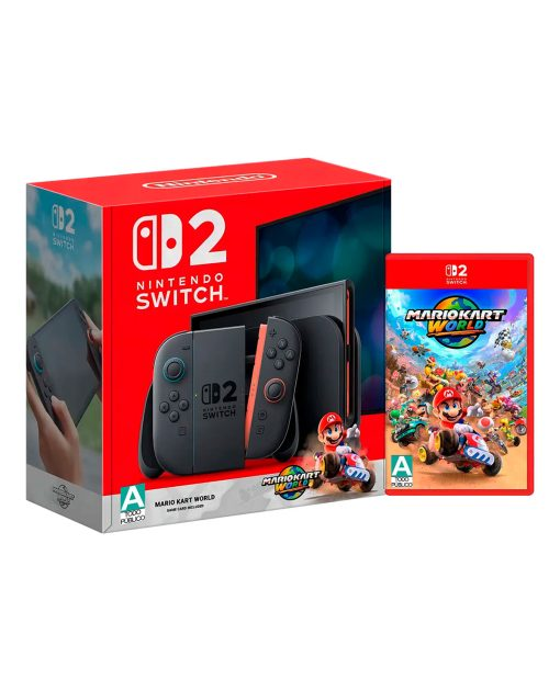Consola Nintendo Switch 2 con Mario Kart World Fisico y Adaptador de corriente