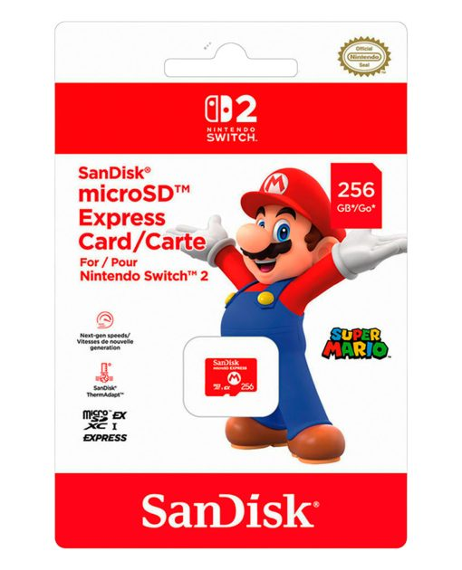 Memoria MicroSD Express Sandisk 256GB Nintendo Switch 2